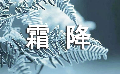 (精)霜降节气伤感朋友圈句子